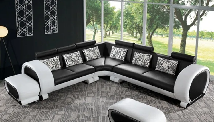 Современный стиль гостиной диван из натуральной кожи a1289