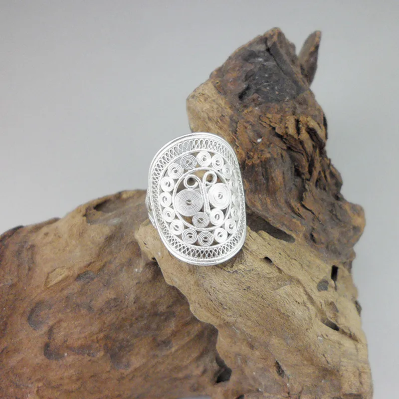 

Butterfly Men's Rings Big 999 Sterling Silver Handmade Jewelry Hollow Out Keepsake Gifts Antique 004 Ring Men Index Finger
