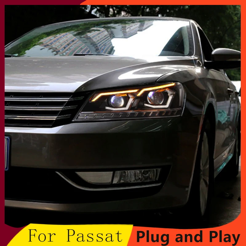 KOWELL автомобильный Стайлинг для VW Passat B7 US Verson 2012- фары для Passat B7 фары DRL D2H динамический сигнал поворота Hid Bi Xen