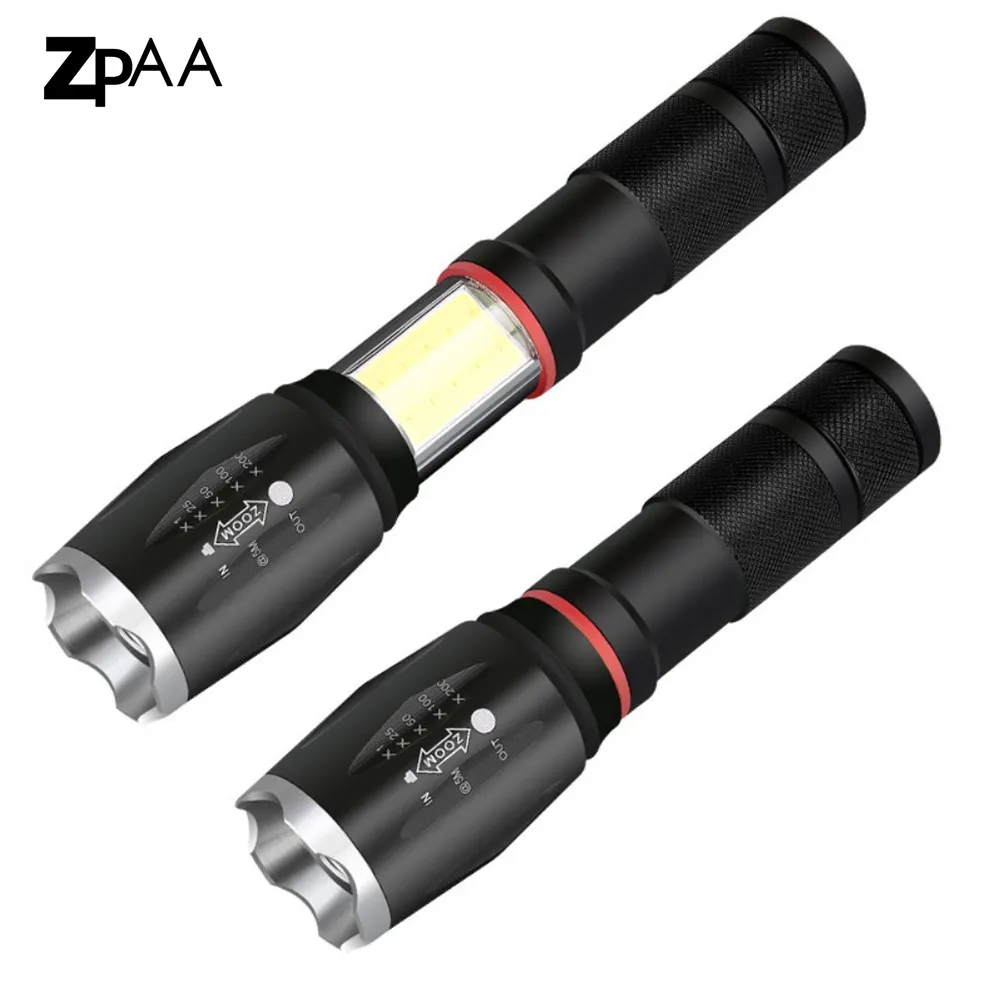 

8000LM XML T6 L2 COB LED Torch Flashlight Portable Zoomable Magnetic Camp Lamp Use AAA 18650 Battery Waterproof Camping Lantern