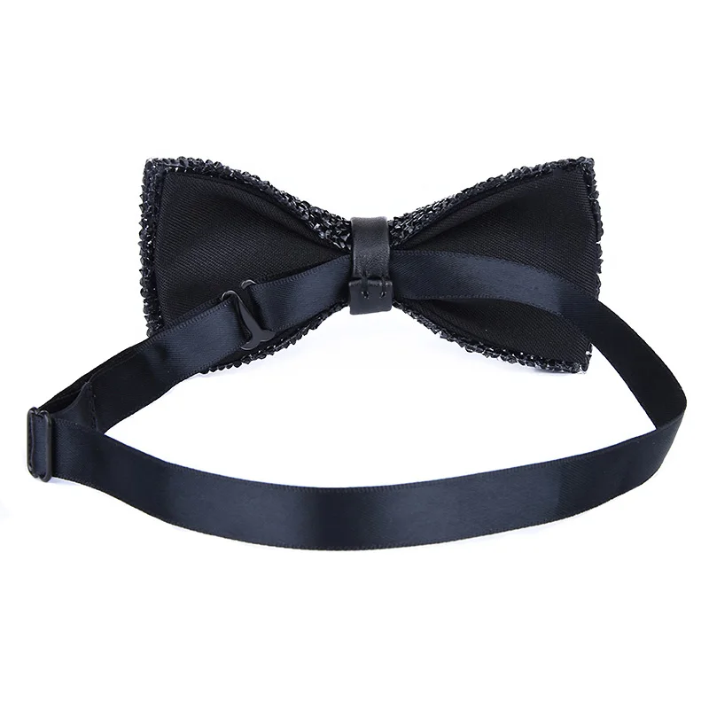 Men Neck Tie Bow Tie Crystal Bling Butterfly Knot