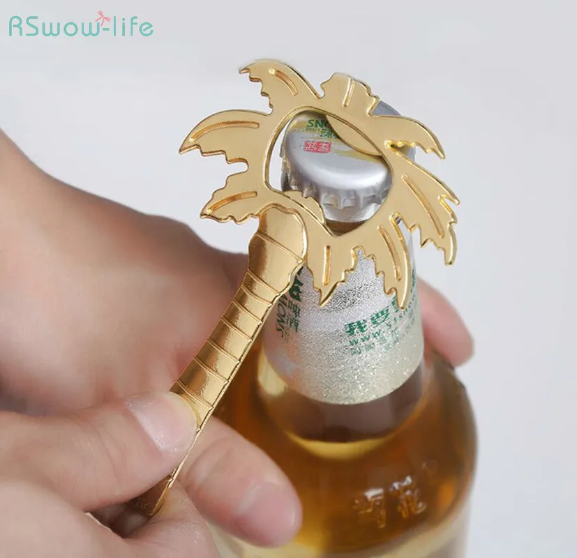 

Marine Theme Wedding Metal Golden Coconut Tree Beer Bottle Opener Wedding Favors And Gifts For Summer Gift Theme