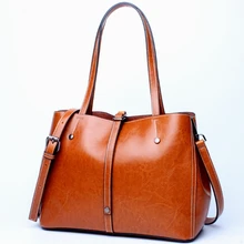 Модная новейшая дизайнерская женская сумка из натуральной кожи, популярная винтажная вместительная сумка через плечо, простая женская сумка sanyu8965