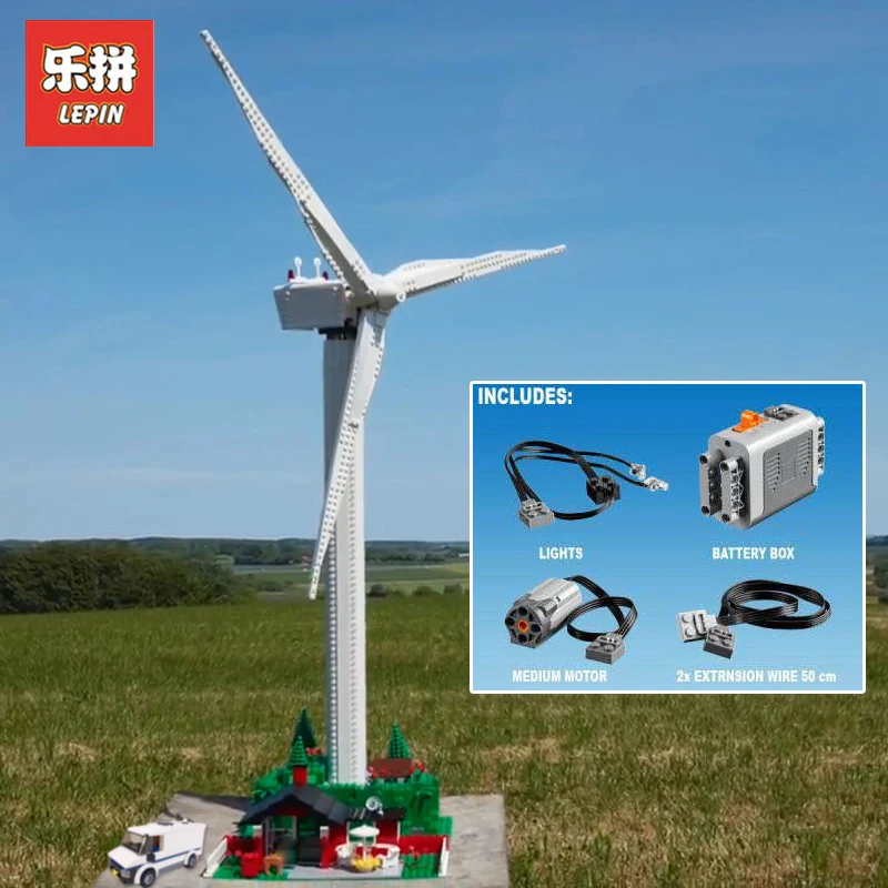 

Lepin Set 37004 925Pcs Creative Figures Windmill Turbine With Motor Compatible 10268 Model Building Blocks Bricks Christmas Toys