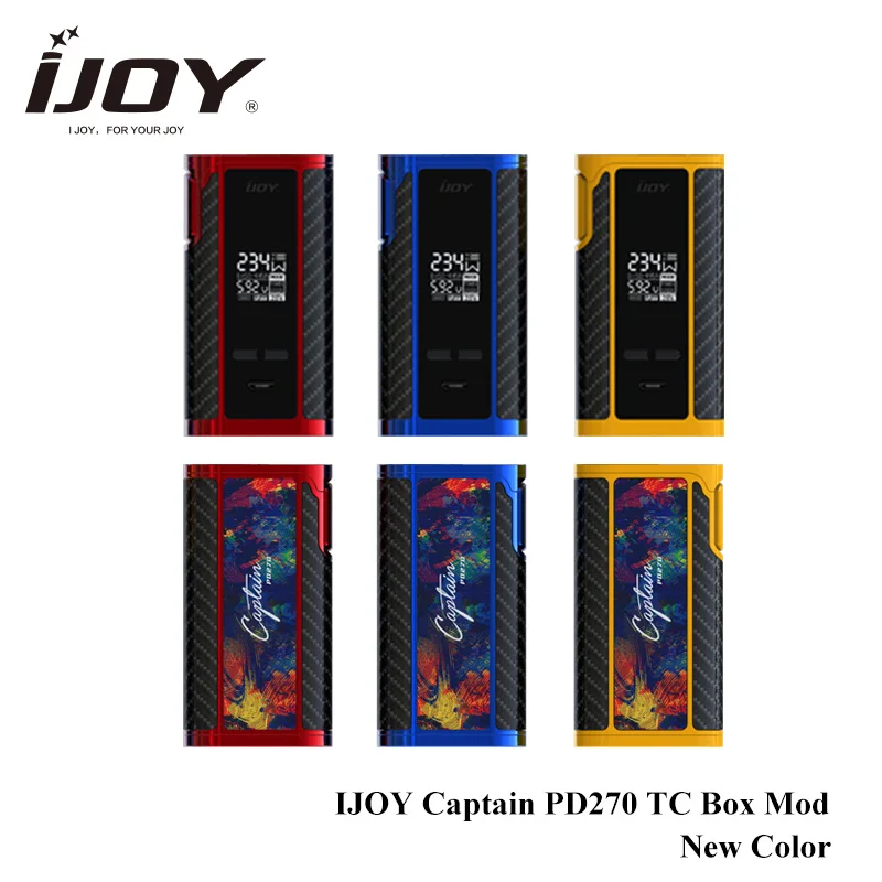 

Original Color Original IJOY Captain PD270 TC Box Mod 234W NI/TI/SS TC Mod With Ijoy 20700 Battery Electronic Cigarette Box Mod