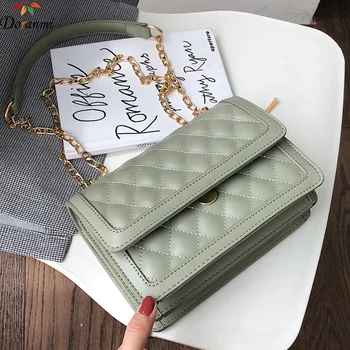 

DORANMI Diamond Lattice Flap Bags For Women 2019 Fashion Square Shoulder Bag Female Leather Crossbody Bag Bolso Mujer CBB207