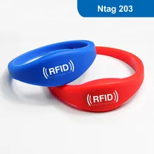 WB03 силиконовый браслет rfid наручные браслеты NFC бесконтактная смарт-карта 13,56 МГц ISO14443A 144 байт, оборот в минуту(R/W для контроль доступа с NTAG 203 чип