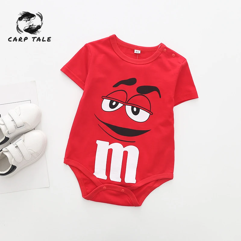

Baby Boy Girl 2019 Summer Cotton Letter M Jumpsuit Baby Sleeveless Cartoon Tights Newborn Jumpsuit Baby Clothing 2/Color