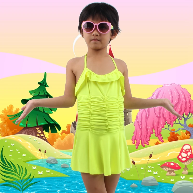 Ребенок купальный костюм Пляжная одежда милые девушки плавание ming банные