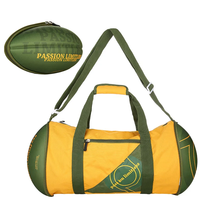 

Unisex Soccer Ball hape Gym Duffel Bag for Home Outdoor Sport Travel Vacation Sports Bags Portable Rugby-shaped Outdoor Bags