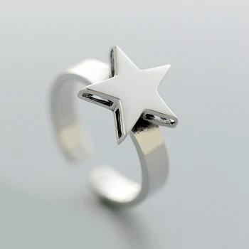 

DreamySky Silver Color Star Rings For Women Wedding Big Finger Rings