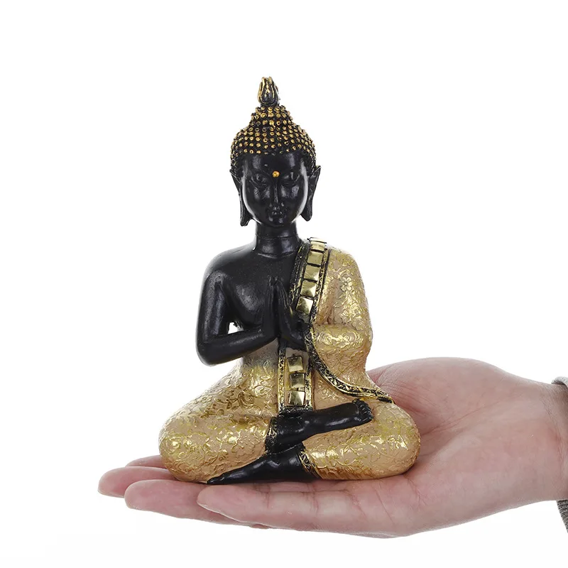 VILEAD 5 estilos de resina Tailandia estatua de Buda Fengshui India escultura de budismo religioso Buda negro hindú figurillas decoración del hogar