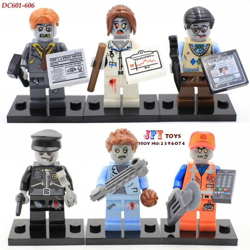

6pcs star wars super heroes zombie world The Walking Dead Series building blocks model bricks toys for children juguetes