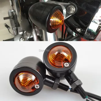 

Black Bullet Amber Indicators Bulb Fits For Harley Yamaha Honda Suzuki CG125 GN125 CG200 Bobber Cafe Racer Chopper Custom