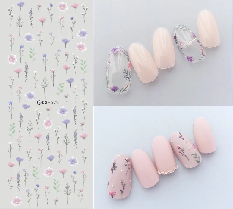 

Florals Patterns! Nails Art Manicure Water Decal Decorations Design Water Transfer Nail Sticker For Nails Tips Beauty