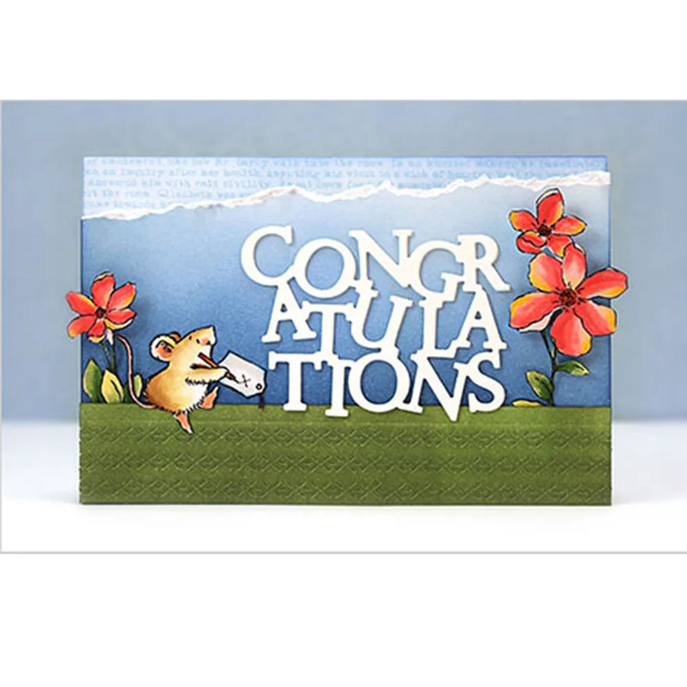 

DIY CONGRATULATIONS Cutting Dies Stencil Embossing Scrapbooking DIY Paper Card Making Photo Album & Greeting Cards Cutter Punch