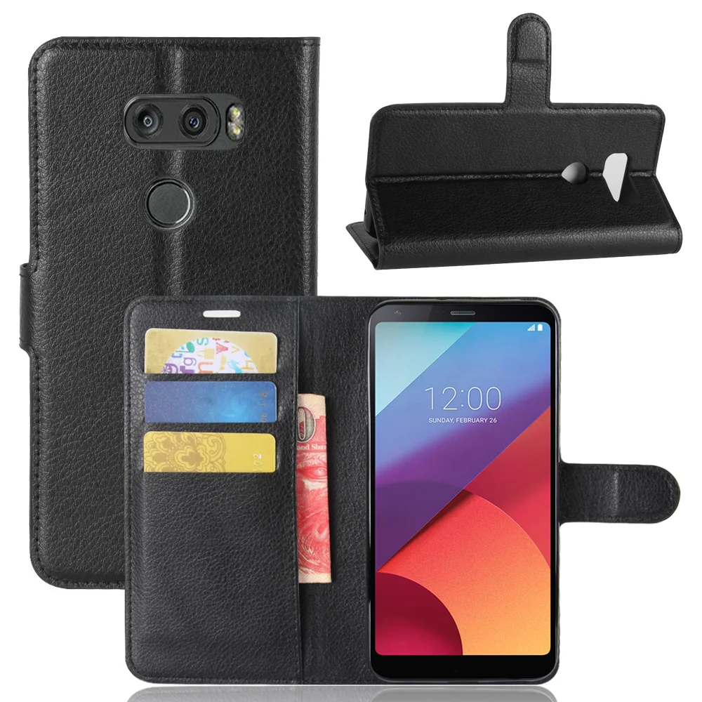 

Flip Wallet PU Leather Stand Case For LG V30 Cover Vintage Coque Phone Bag Cases For V30 With Card Holders