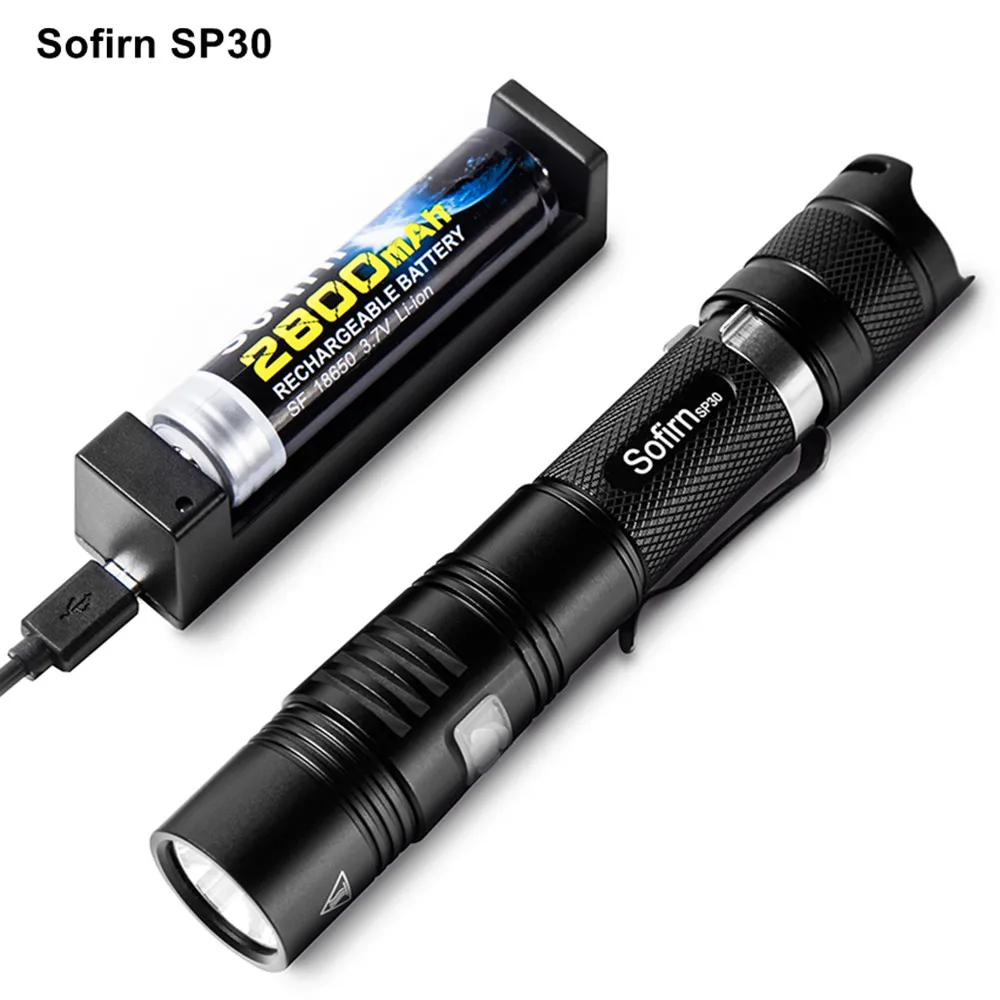 Мощный светодиодный фонарик Sofirn SP30 1000 лм 18650 6 режимов индикатор мощности|hunting