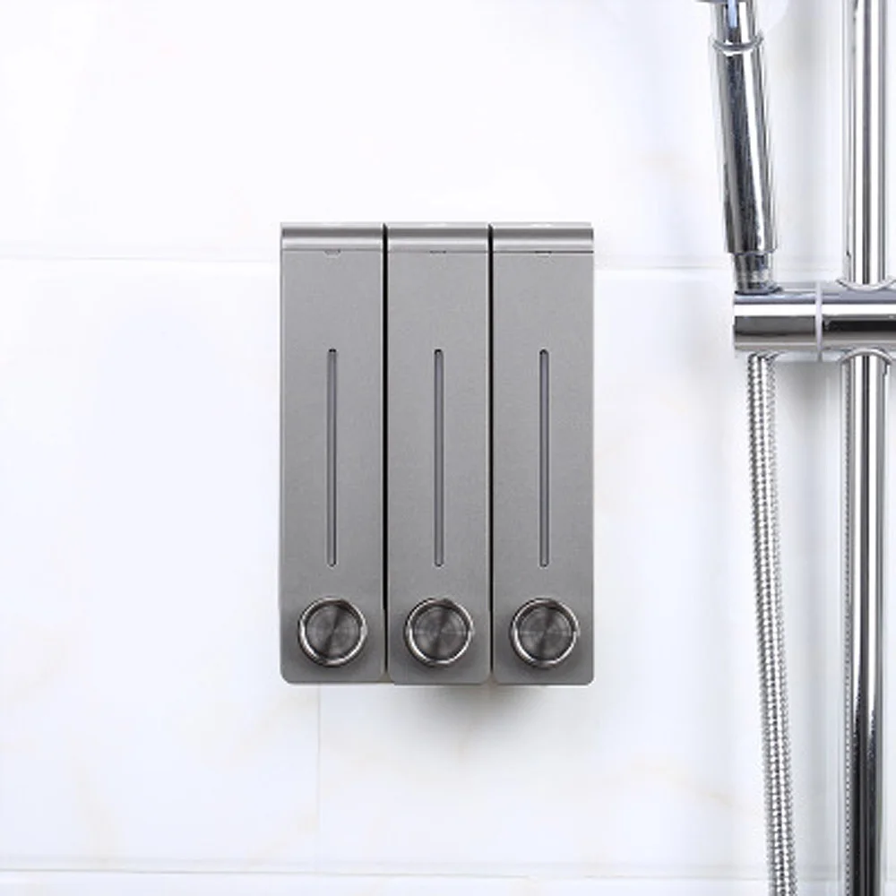 3pcs/set Wall Mounted Liquid Soap Dispenser Plastic Shower Gel Shampoo Dispensers Hand Sanitizer Home Kitchen Bathroom Bottle