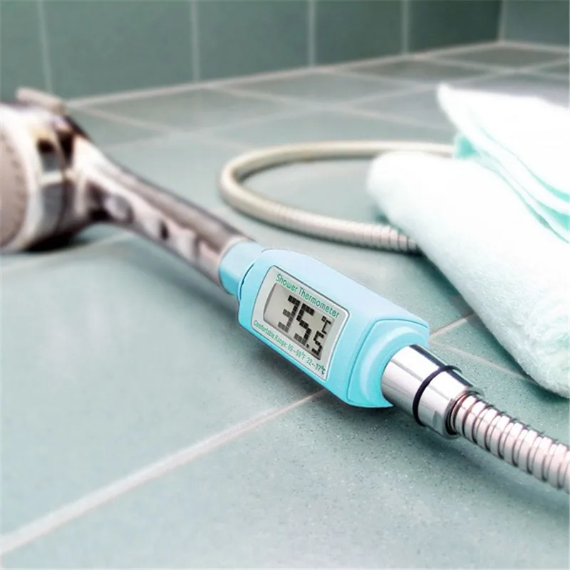 

Waterproof Digital Shower Head Water Thermometer LCD Display Standard Bathroom Shower Thermometer Plug And Play 0 ~ 60 Degree