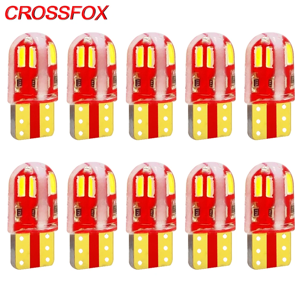 

CROSSFOX Car LED T10 Styling W5W 194 12V 6000K 4014 8SMD Dome Reading Door Reverse Lights Parking Trunk Lamp Auto Accessories