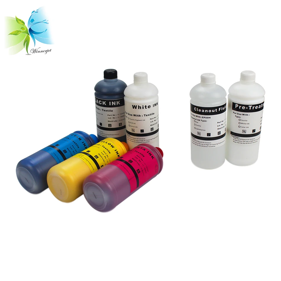 Winnerjet для Epson l800 1390 краска текстильной лампы + жидкость предварительной обработки
