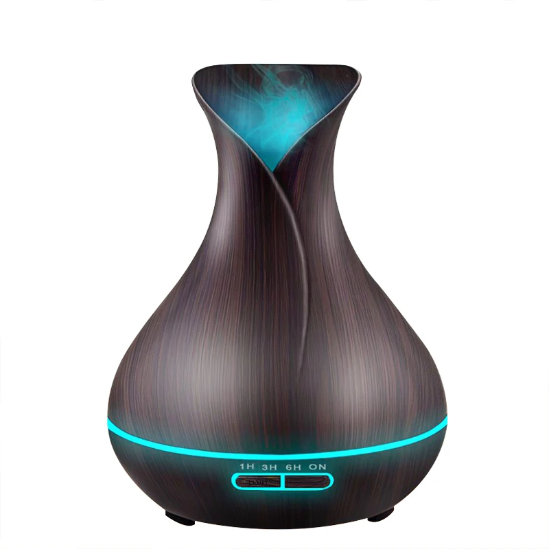 

Air Humidifier Aroma Oil Diffuser with Wood Grain Electric Aroma Diffuser Aromatherapy 7 Color LED Lights for Home