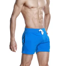 Новая мужская спортивная одежда сексуальные шорты для плавания быстросохнущие короткие простые свободные хлопковые пляжные шорты синий черный серый темно-синий Большие размеры