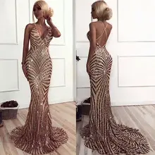 Vestidos de Noche sexis abiye 2019 hasta el suelo con cuentas de cristal de sirena vestidos de fiesta(China)