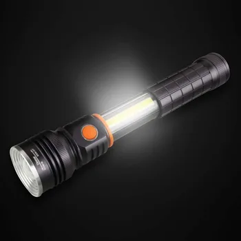 

Powerful usb rechargeable LED Flashlight 6000lm Nightlight COB 4 Mode 18650 Zoomable Self Defense Torch for Cycling