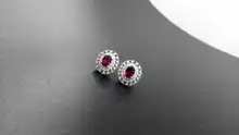natural red garnet stone earrings 925 silver Natural gemstone earring women Classic elegant round fashion fine Earrings jewelry