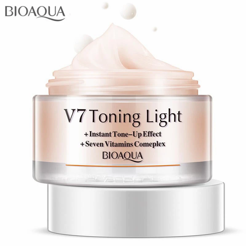 

BIOAOQUA V7 Toning Whitening Cream Moisturizing Beauty Concealer Cream Skin Care Makeup Foundation Primer Women Face Cream
