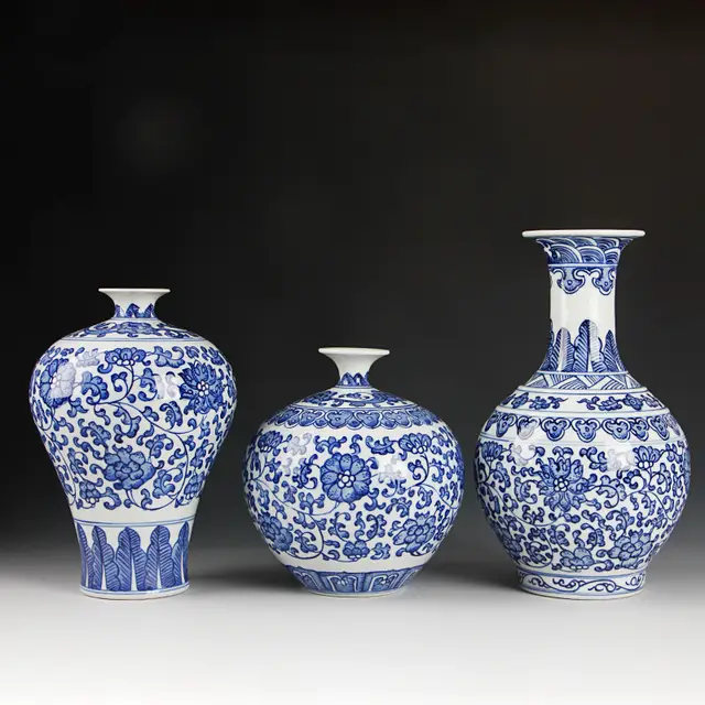 Clic Traditional Chinese Blue And White Porcelain Vase Jingdezhen Antique Home Decoration Hand Painted Ceramic Flower Clic Traditional Chinese Blue And White Porcelain Vase Jingdezhen Antique Home Decoration Hand Painted Ceramic Flower