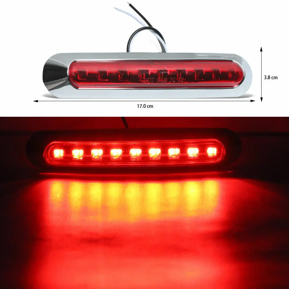Fuleem 4 шт. 9LED Хромированные Кольца LED красный боковой маркер грузовик прицеп
