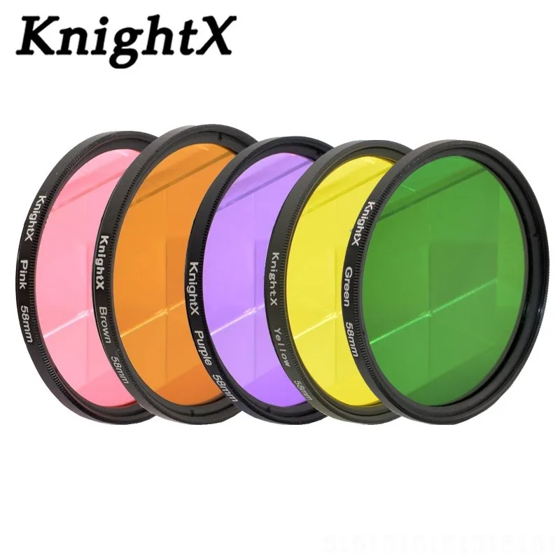 KnightX 24 цветной фильтр gnd Градуированный 52 мм 58 мм uv cpl красный желтый синий объектив камеры для canon nikon d80 500d 200d d600 50d 60d