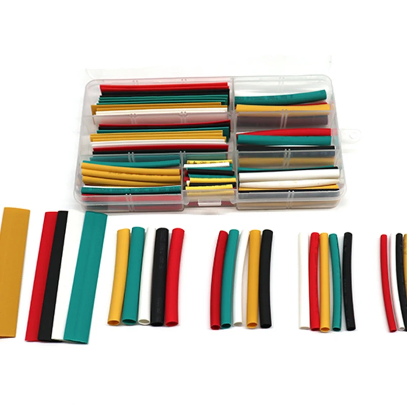 

140Pcs/Box Polyolefin Assorted Heat Shrink Tube With Glue Wire Cable Insulated Sleeving Tubing Set Partition Insulator 5 Color