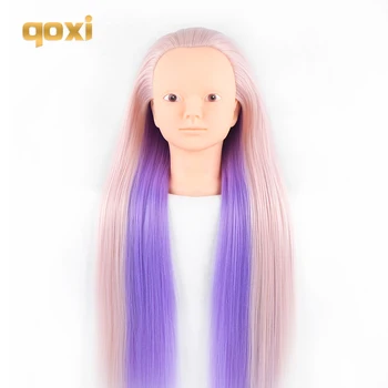 

Qoxi Professional training heads with long thick hairs practice Hairdressing mannequin makeup dolls hair Styling tete for sale