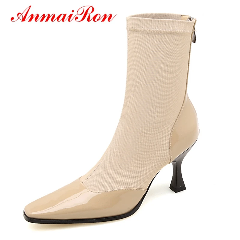 

ANMAIRON 2018 Fashion and Elegant Basic Pointed Toe Womens Boots Genuine Leather Ankle Boots for Women Size34-39 LY185