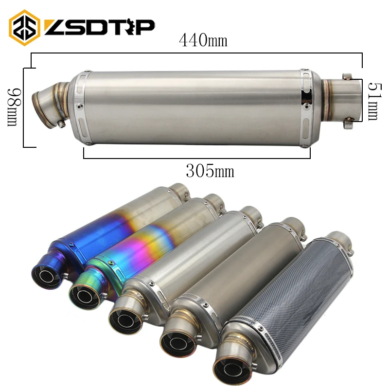 Глушитель выхлопной трубы ZSDTRP для мотоцикла модифицированный 440 мм CB400 600 Z750 Z800 530