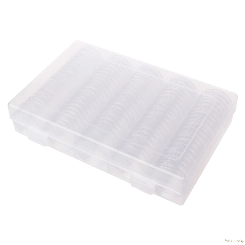 

100 Coin Holder Capsules 30mm Round Box Plastic collectibles Storage Organizer Noncurrent Coin W-store Sep11_C