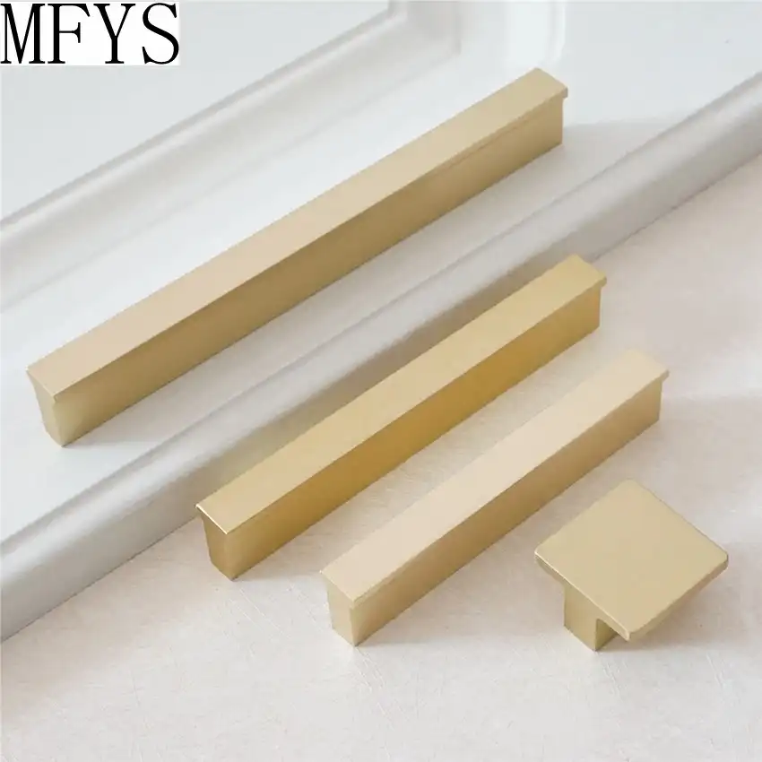 0 6 3 3 75 5 6 3 Brushed Gold Brass Handles Knob Drawer Pulls