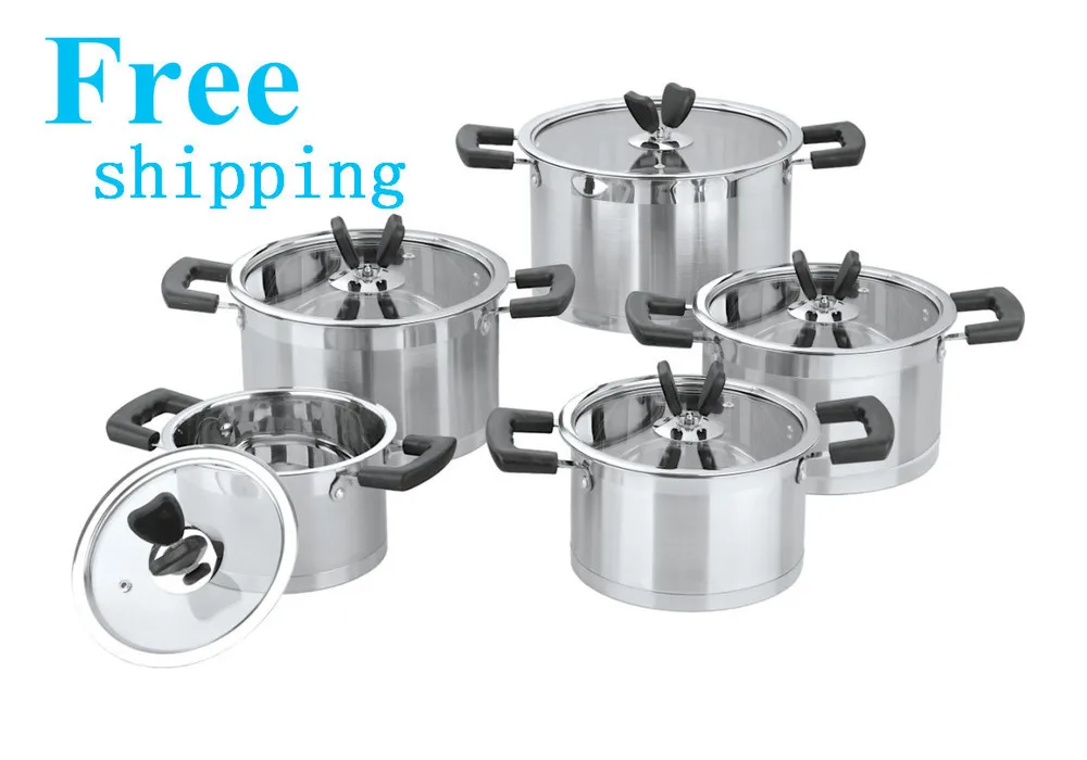 

Hotsales Cooking Tools 10PC Of Stainless Steel Cookware Set Pots Set 18/10 Cooking Pots Casserole Sets Induction Pots