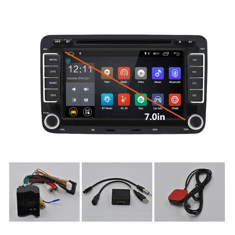 Perfect AMPrime Car Multimedia player Android 7" GPS Autoradio 2 Din USB For Volkswagen/VW/ Passat/POLO/GOLF/Skoda/Seat/Leon Radio Wifi 5