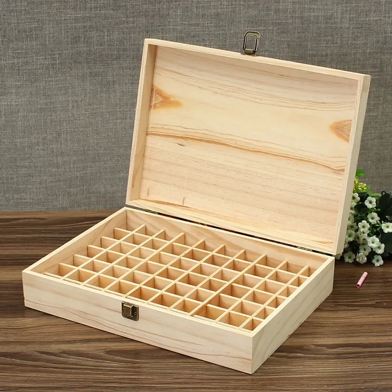 

Retro 70 Slots Essential Oils Box Wooden Laser Cut Container Case Jewelry Decorative Boxes For Home Decoration Crafts Gift