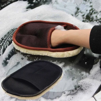 

1pc 25*17 Cm Soft Lambswool Car Wash Mitt Deep Pile Cleaning Glove Cloth Washing Brush Tool Motorcycle Washer Care