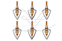 Longbowmaker Golden Fighter Style 6 Blade Broadheads Archery Arrow Heads Hunting 6GZDJ ( 6Pack, 100 Grain )