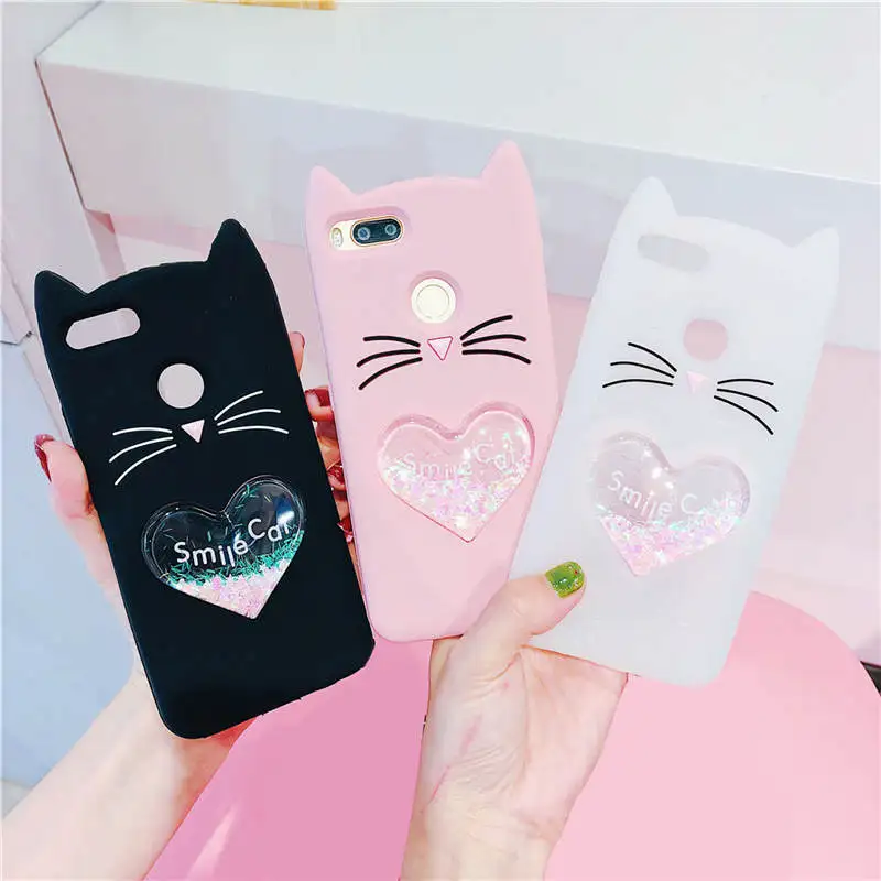 

3D Cartoon Lucky cat case For Xiaomi Redmi 4A 4X Note 4 4X 3 Case For Mi 5X 6X Note 5 Pro Silicone cover For Mi A1 A2 Coque