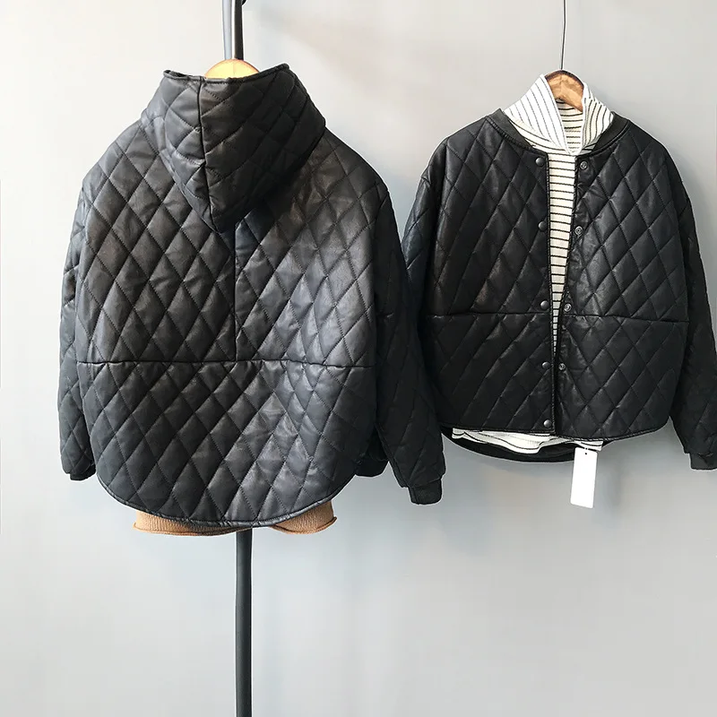 Куртка женская с длинным рукавом из искусственной кожи в байкерском стиле|pu leather