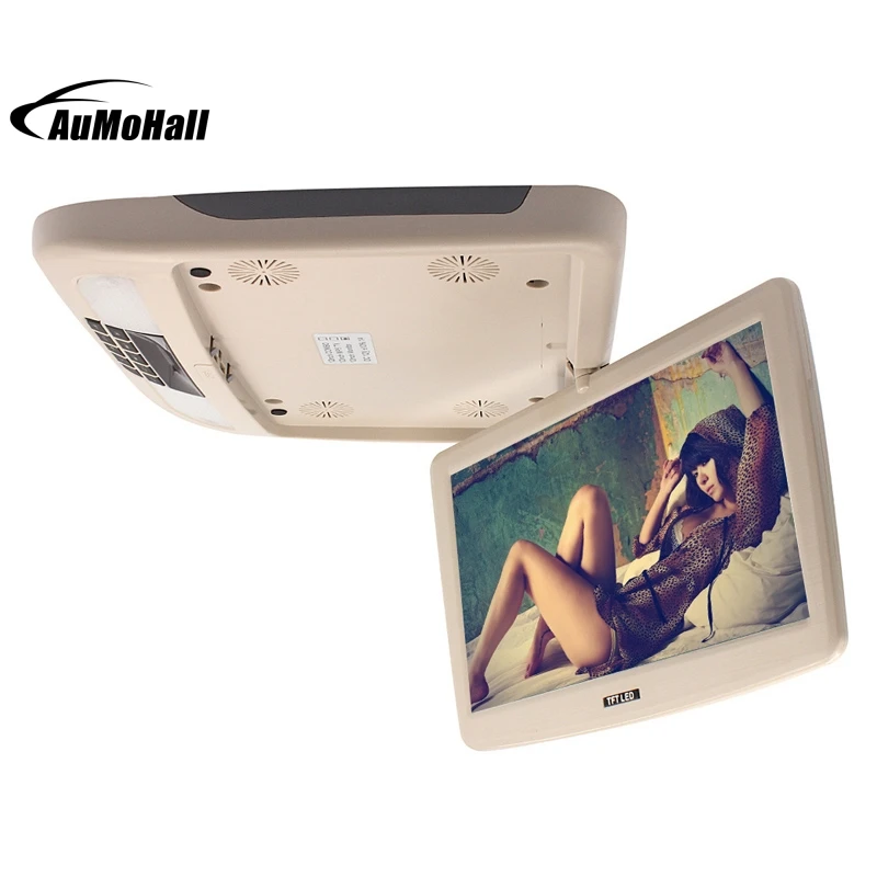 12'' Flip Down TFT LCD Monitor Beige Color Car Roof Mount Monitors With