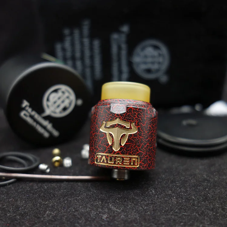 

Original THC Tauren RDA 24mm Atomizer With BF Pin For Squonk Box Mod Unique Double Sides with 28 Micro Airholes Design